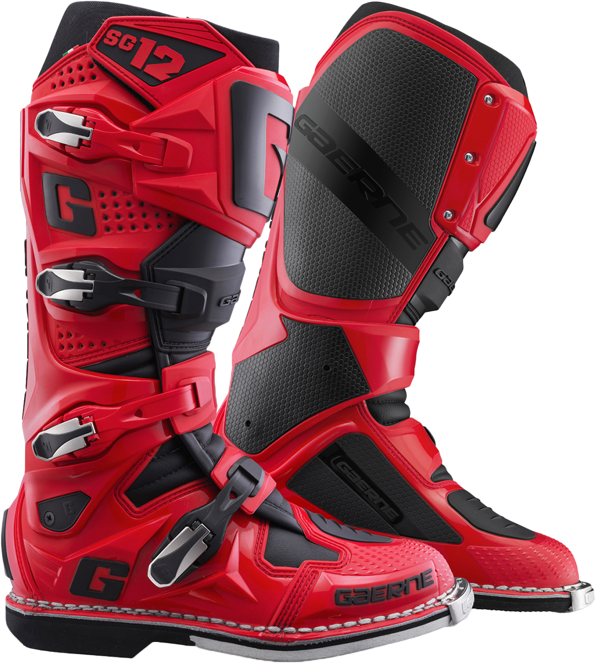 GAERNE SG-12 Offroad Motorcycle Boots - Red/Black, US Size 9