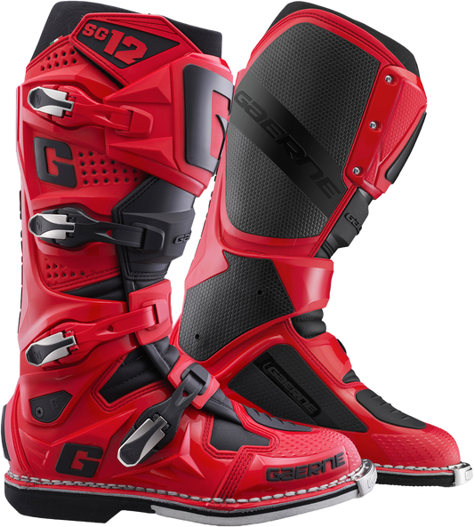 Gaerne SG-12 Offroad Motorcycle Boots – Red/Black, US 12