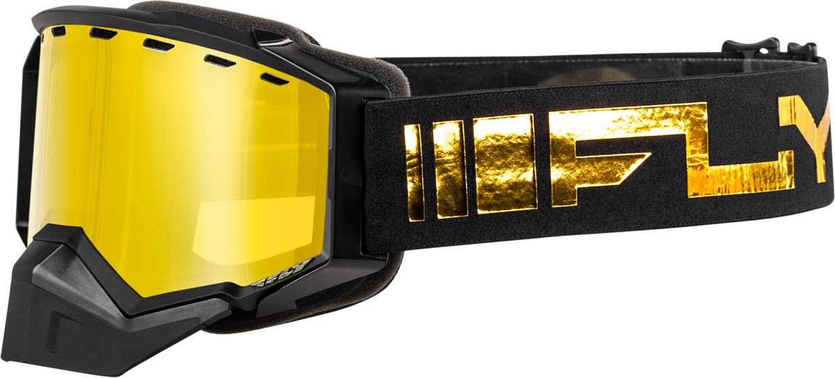 Fly Racing Zone Snow Goggle Black/Gold with Gold Mirror and Yellow Lens