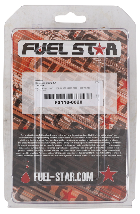 ALL BALLS Fuel Line and Clamp Kit for Yamaha ATV/UTV Models – Part FS110-0020