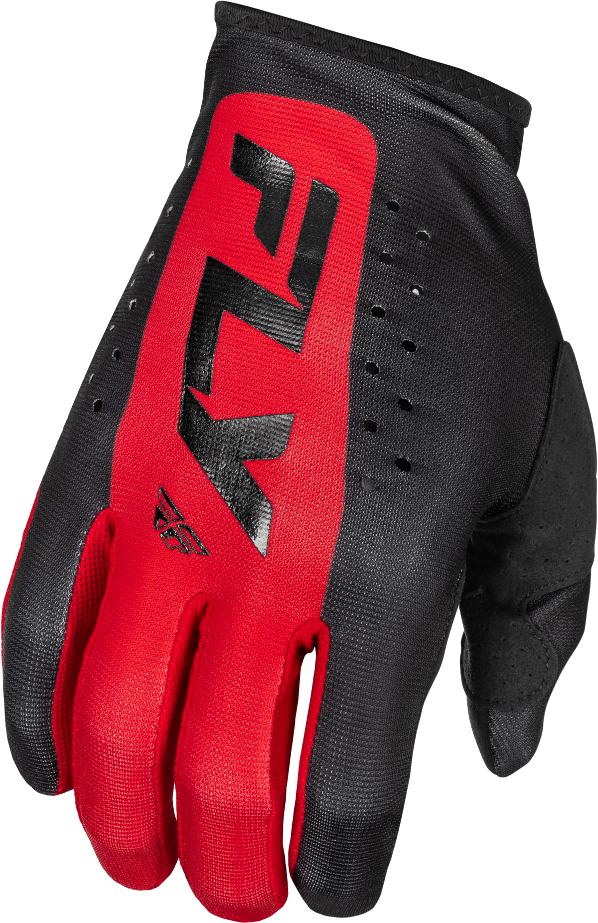 Fly Racing Lite Gloves Black/Red X-Small – Offroad MX Gloves with Touch Screen Compatibility