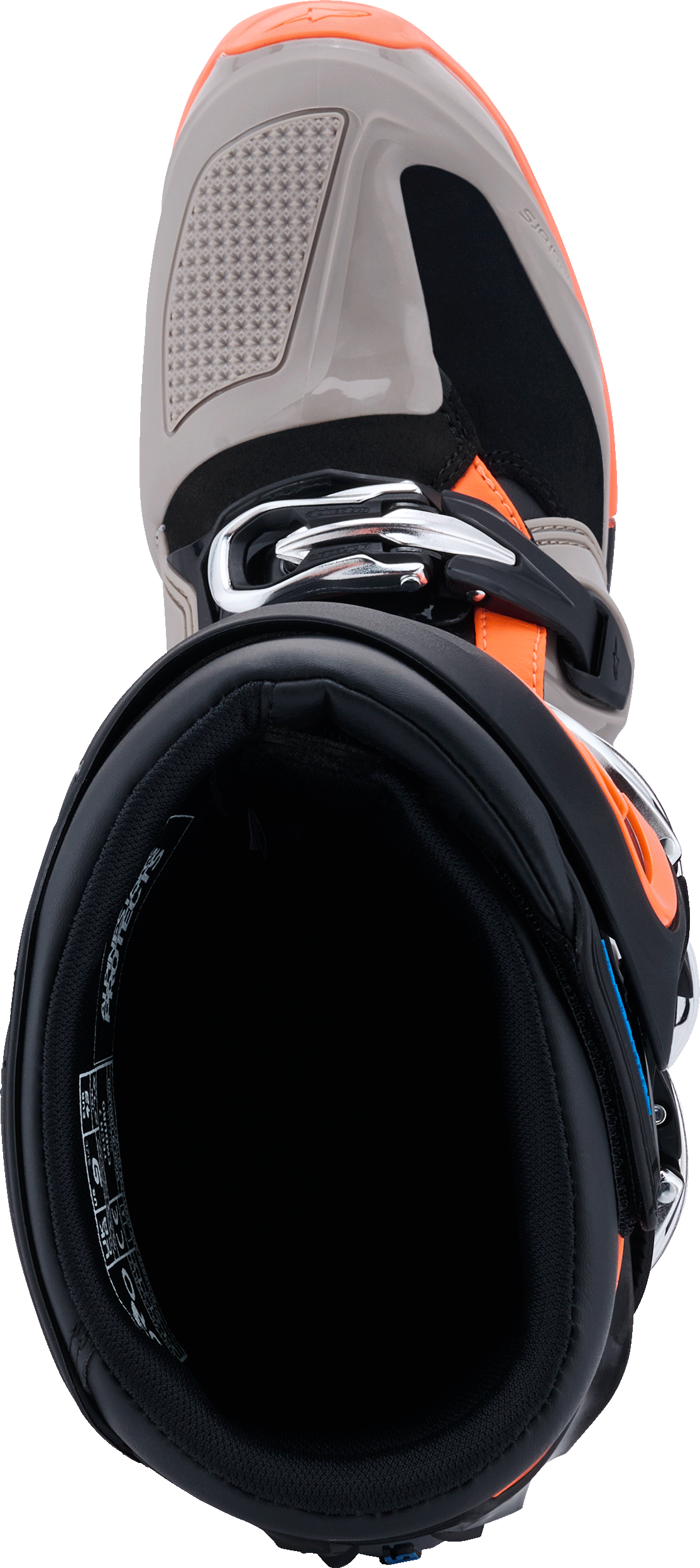 Alpinestars Tech 7 Enduro Offroad Boots US 8 Black, Warm Grey & Orange Fluo