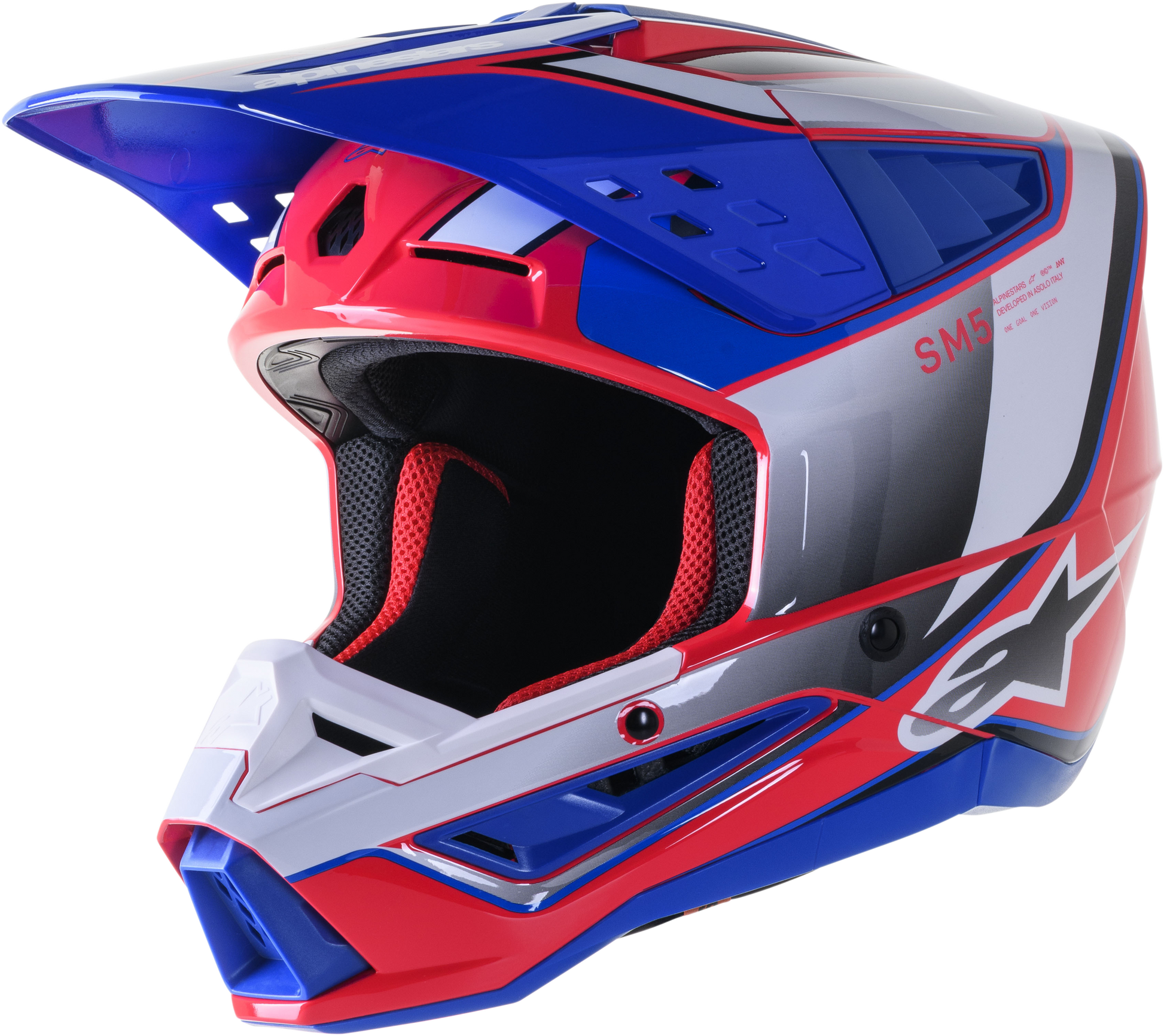 Alpinestars SM5 Off-Road Helmet - X-Large White, Diva Pink & Enamel Blue