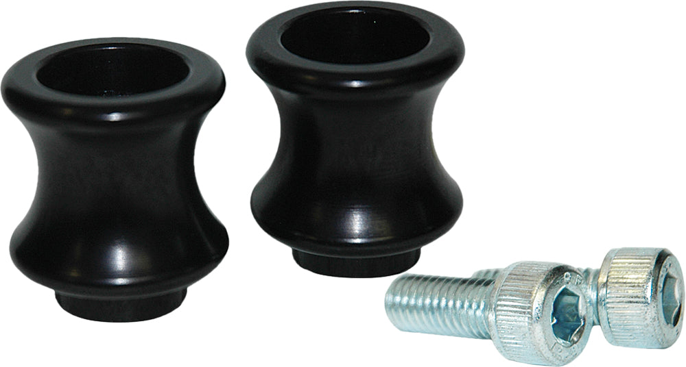 VORTEX Swingarm Spools 10mm Black for Kawasaki Ninja 250R and Ninja 650R