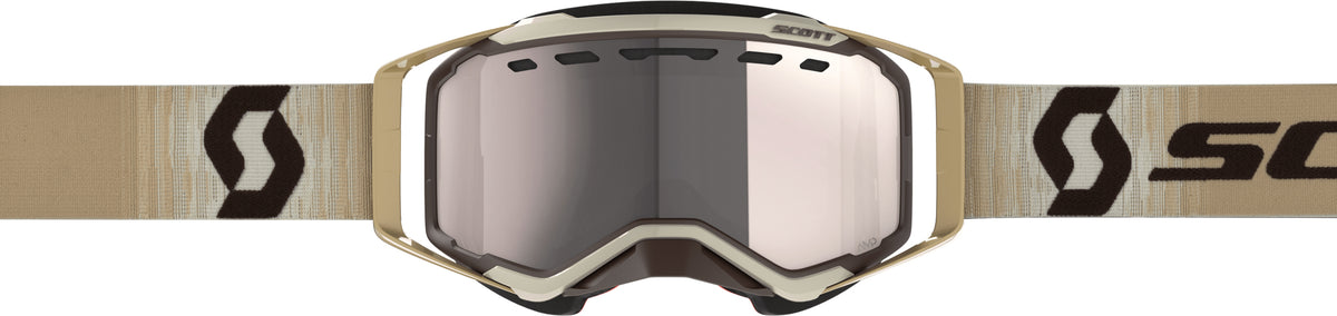 Scott Prospect Snow Goggles Beige/Brown with Silver Chrome Lens - Enhanced Field of Vision and Impact Resistance