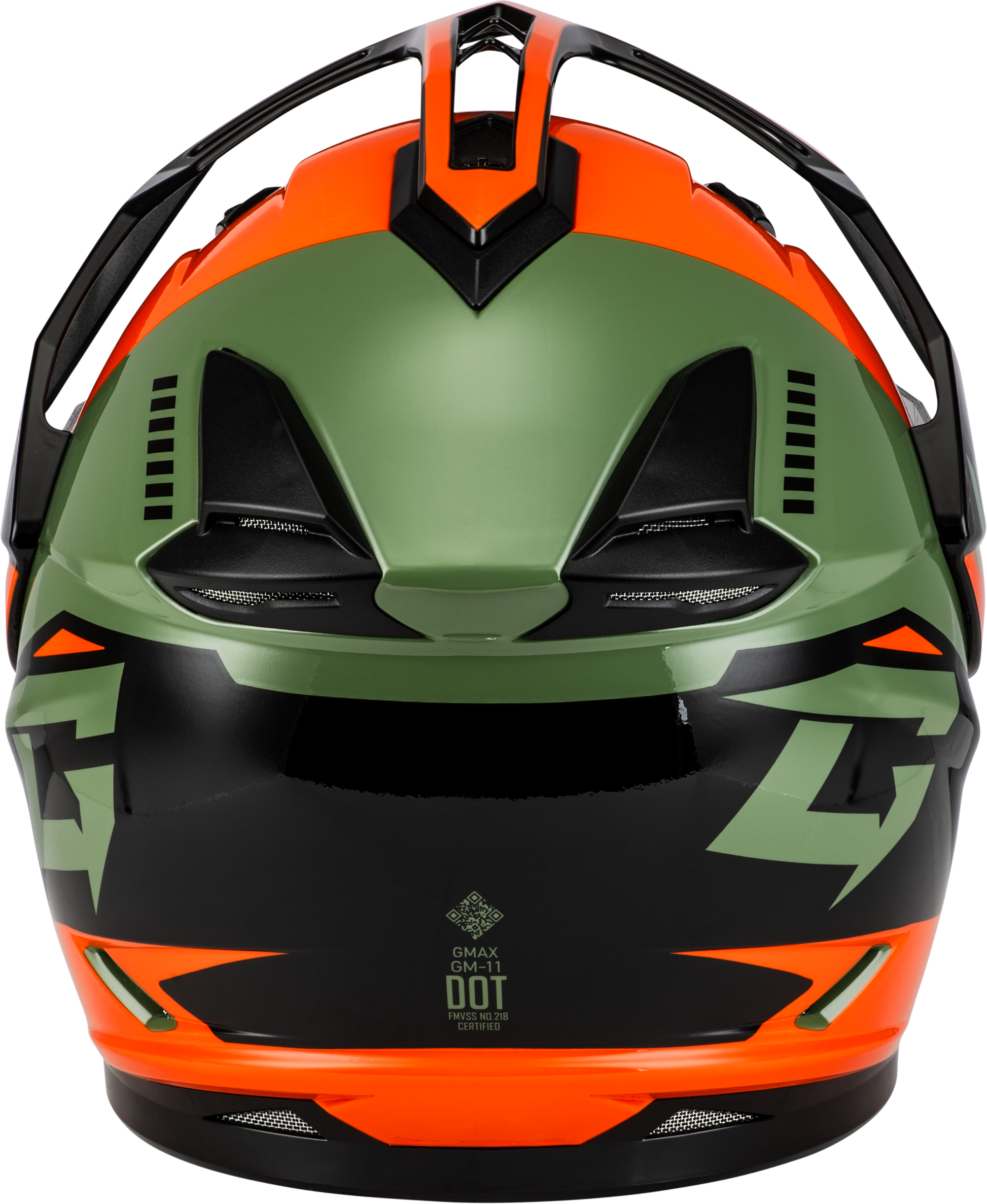 GMAX GM-11 Ronin Dual-Sport Helmet in Orange/Grey/Black – Size Large