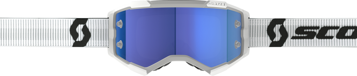 SCOTT Fury Goggle White with Blue Chrome Lens – Offroad Motocross Eyewear for High-Performance Vision