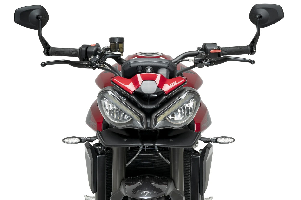 PUIG Downforce Front Spoiler Matte Black for Street Motorcycles (Part Number 21594J)