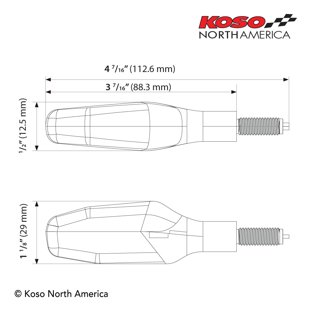 KOSO GW 04 LED Turn Signals Sequential Matte Black Pair