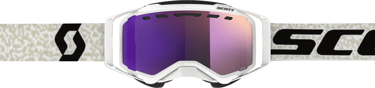 Scott Prospect Snow Goggles White/Black with Purple Chrome Lens - Enhanced Field of Vision and Impact Resistance