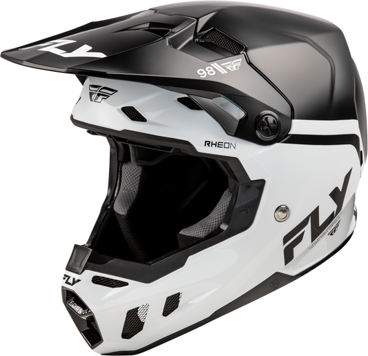 Fly Racing Formula CC Objective Helmet Black/White Small - Offroad Full-Face Helmet with Impact Protection and Ventilation