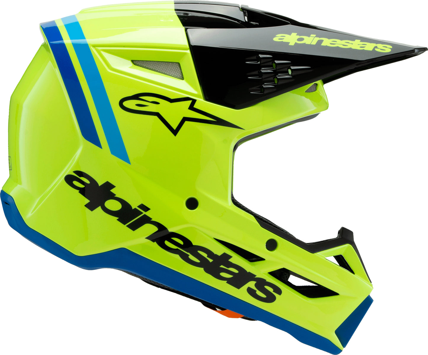 Alpinestars SM3 Youth Radium Helmet YLW Fluo/Black/Blue – Youth Small Off-Road Helmet