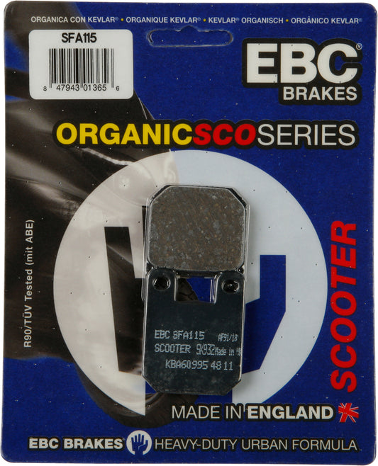 EBC Brakes SFA115 Organic Brake Pads for Scooter - Street Segment