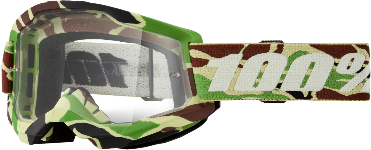 100-Percent Strata 2 Goggle War Camo with Clear Lens – Offroad Performance Eyewear