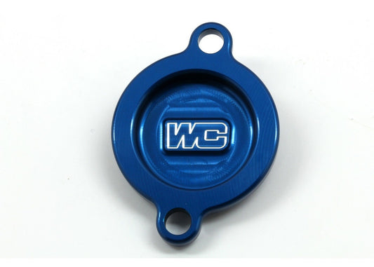 Works Oil Filter Cover for KTM and Husqvarna – Blue, Part 27-090