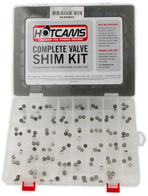 Hot Cams HCSHIM01 Valve Shim Kit – 141 Piece Set for Honda, Kawasaki, Suzuki, Yamaha Street Engines