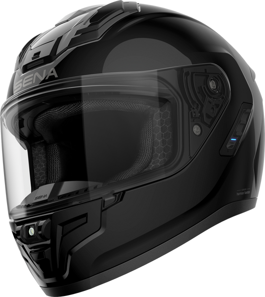 SENA Phantom Full-Face Helmet with Mesh 3.0, Bluetooth 5.3, and Harman Kardon Audio – Large, Glossy Black