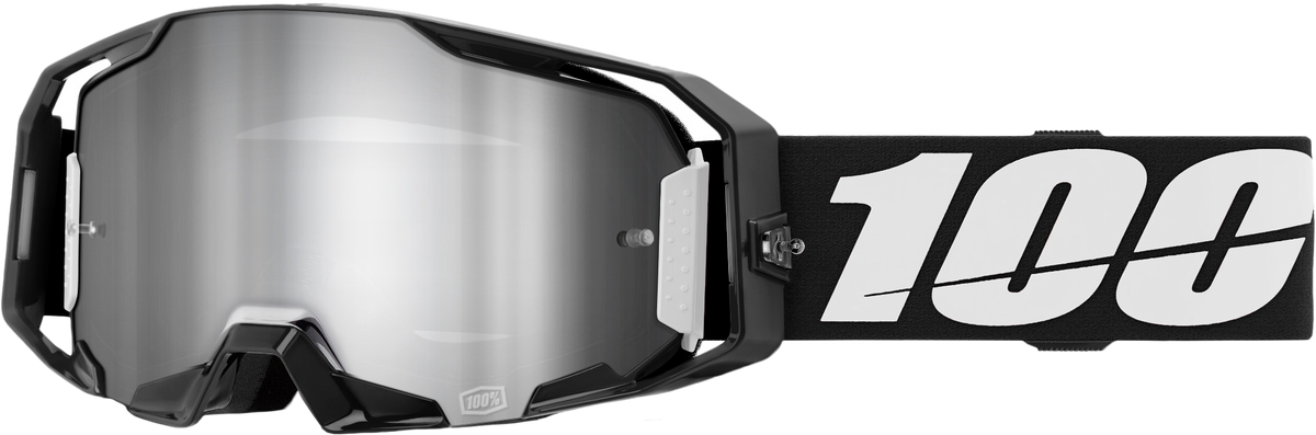 100 Percent Armatic Goggle Black Mirror Silver Flash Lens for Offroad Motocross