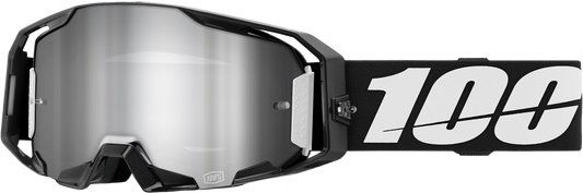 100 Percent Armatic Goggle Black Mirror Silver Flash Lens for Offroad Motocross