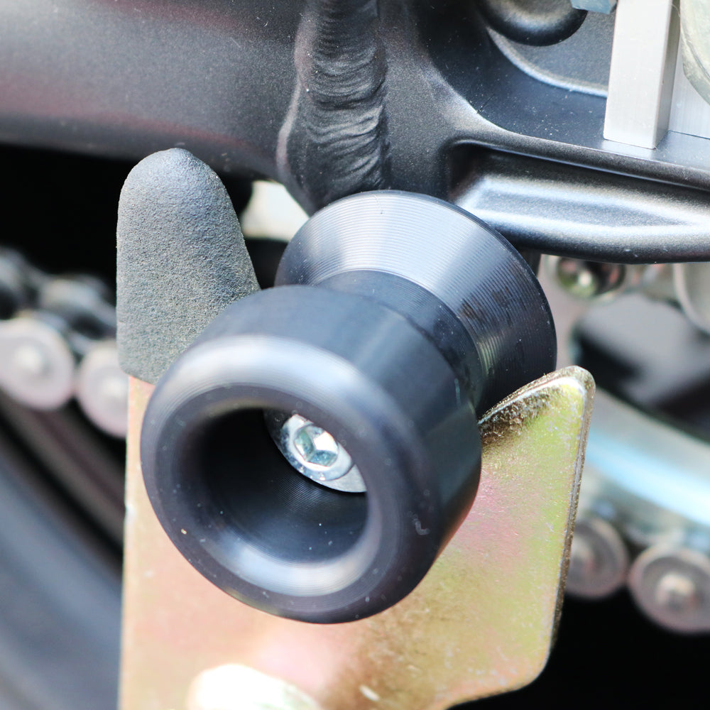 Shogun 701-0669 Black Swingarm Sliders for Yamaha MT-09 (2021-2023)