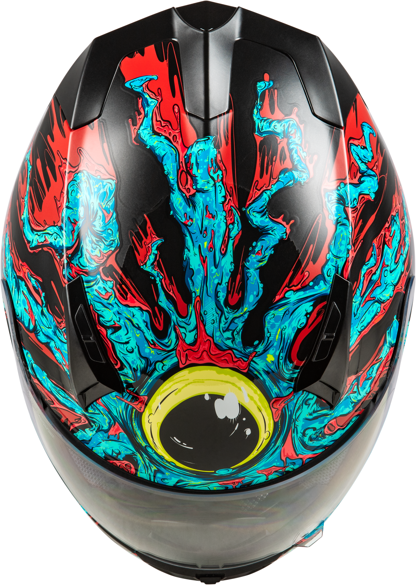 Fly Racing Revolt Space Creep Helmet Medium Light Blue/Black/Red for Street Riding