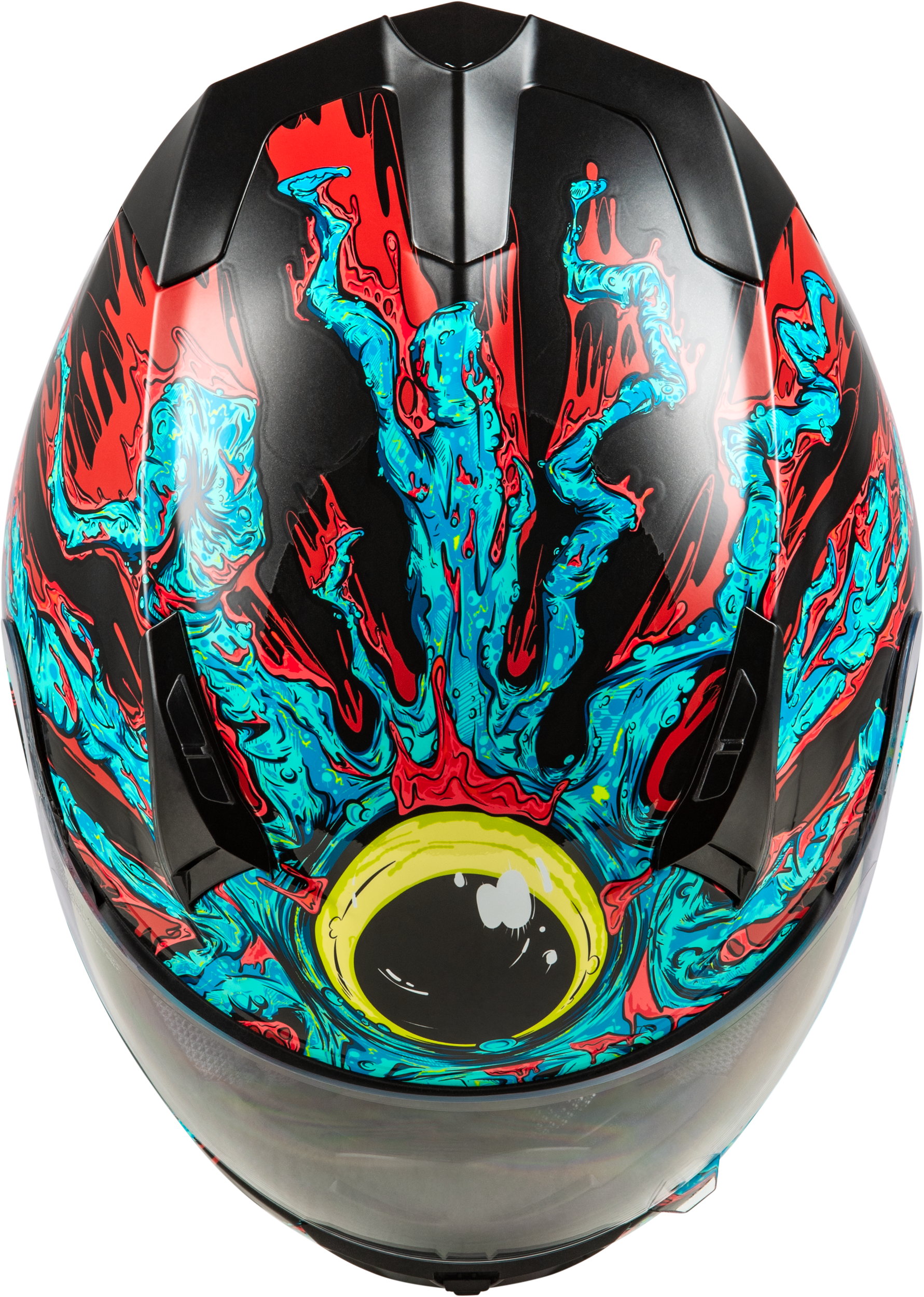 Fly Racing Revolt Space Creep Full-Face Helmet – X-Large Light Blue/Black/Red