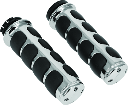 Kuryakyn ISO Grips Without Throttle Boss Dual Cable Chrome