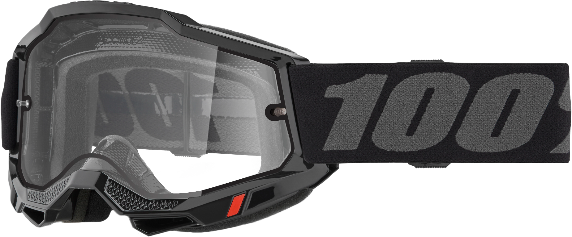 100 Percent Accuri 2 Enduro Moto Goggle with Clear Lens - Black Offroad Eyewear