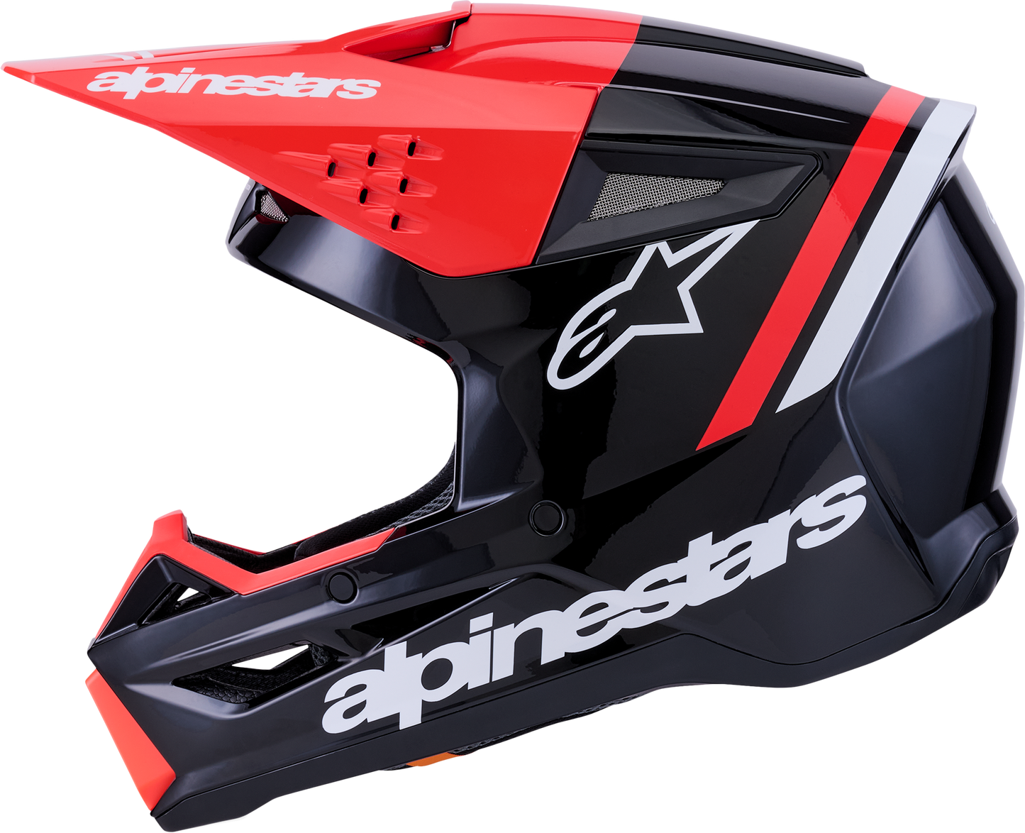 Alpinestars SM3 Radium Off-Road Helmet - Gloss Black/Red Fluo/White, X-Large