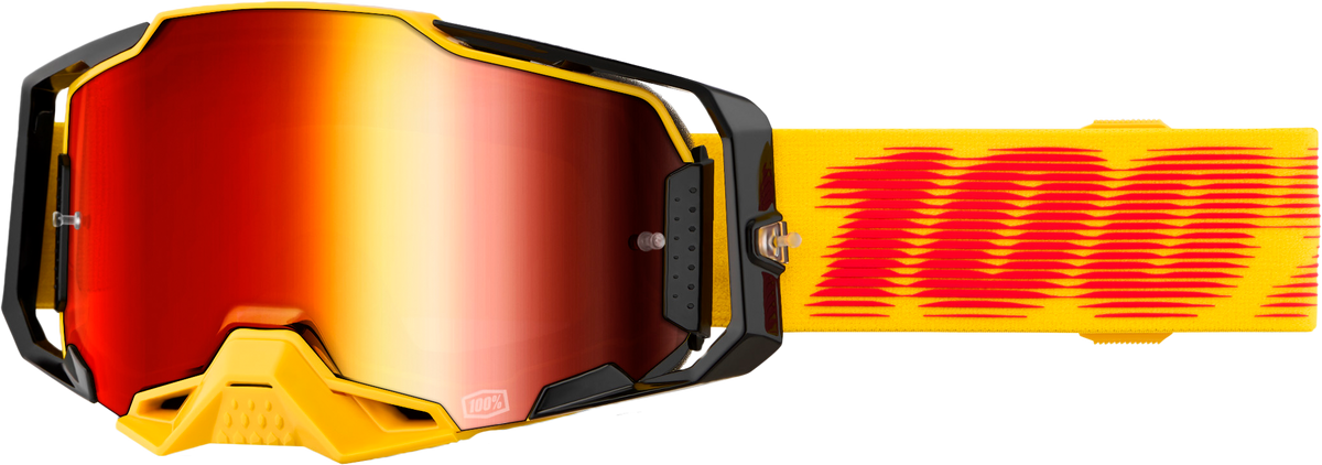 100 Percent Armega Goggle with Tetsu Mirror Red Lens – Offroad Eyewear for Motocross