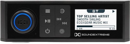 ECOXGEAR SEI-SEMRN1DIN 1-DIN Marine Waterproof Radio with Bluetooth and LED Display