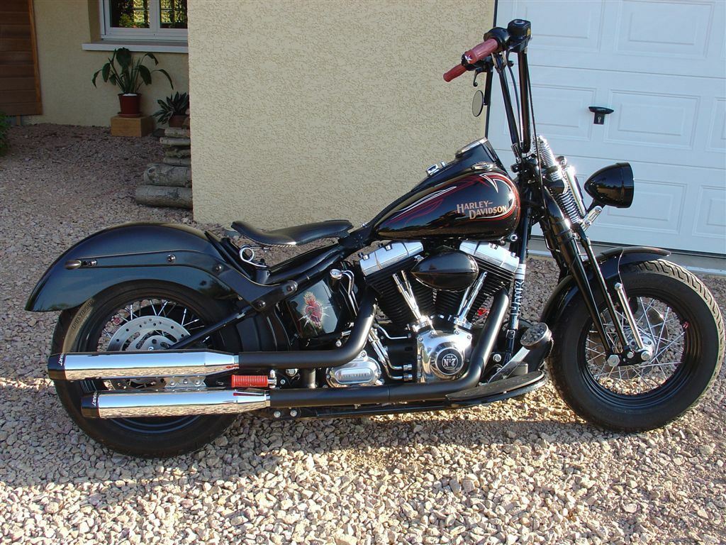 BURLY BRAND Narrow 14" Apehangers Handlebars with 1 Inch Diameter in Black for Harley Davidson & Dyna Models
