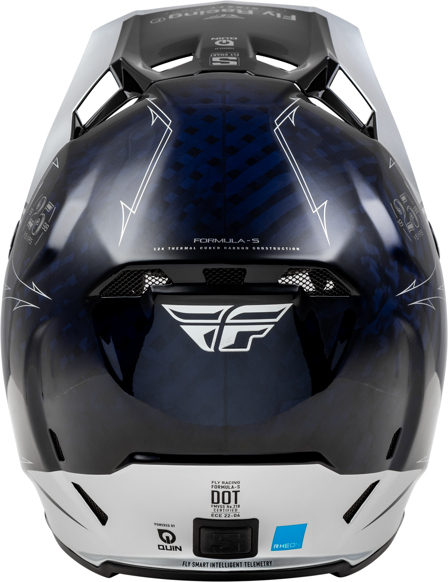 Fly Racing Youth Formula S Carbon Legacy Helmet - Navy/Silver, Large