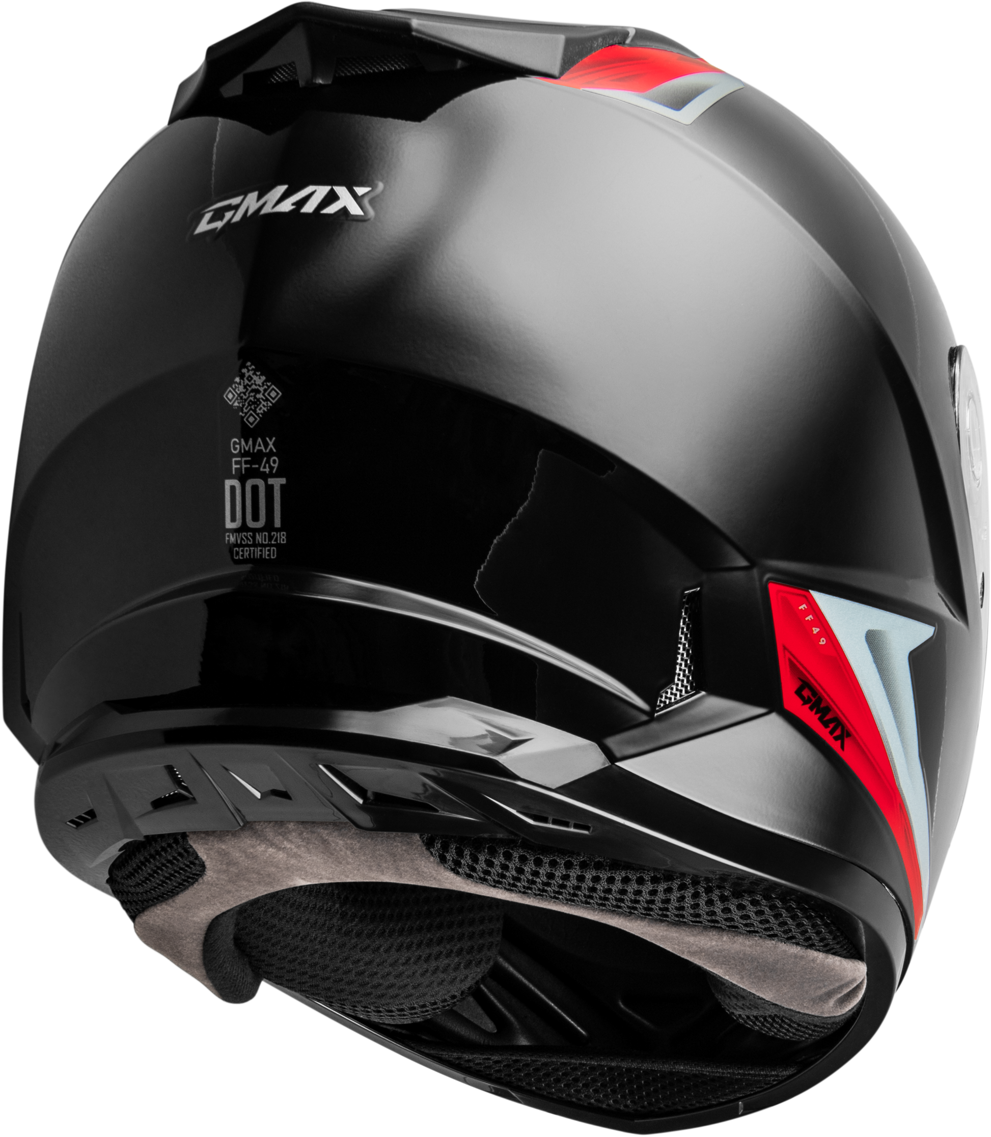 GMAX FF-49 Syth Full-Face Helmet for Adults - Small, Black/Red