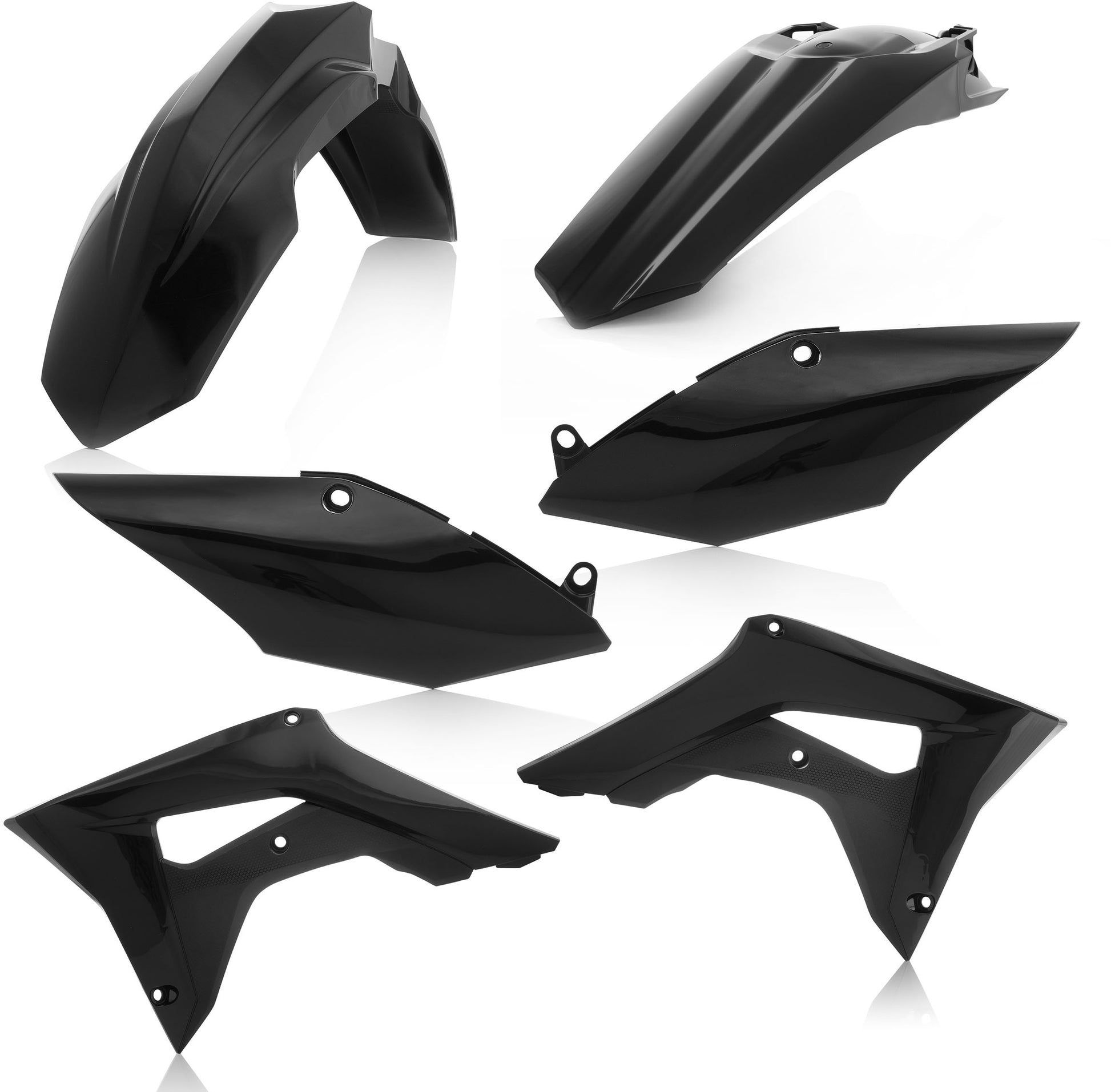 ACERBIS Plastic Kit for Honda CRF Series — Black Offroad Replacement Body Parts (Part# 2630690001)