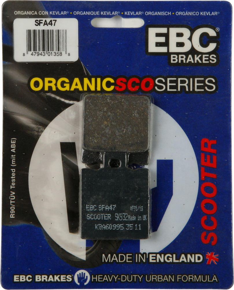EBC Brakes SFA47 Organic Brake Pads for Scooters - Street Performance