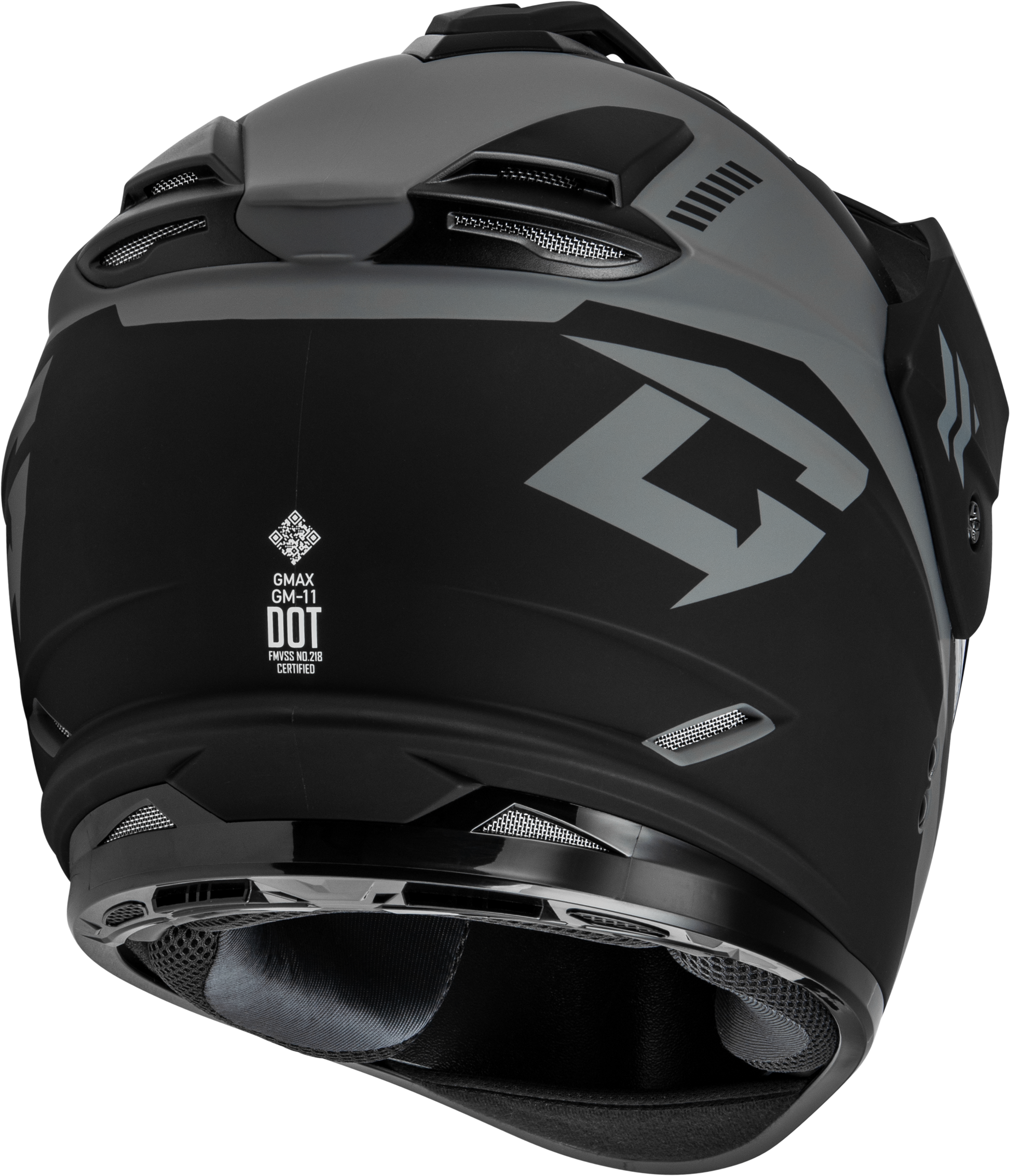 GMAX GM-11 Ronin Dual-Sport Helmet Matte Black and Silver, Small