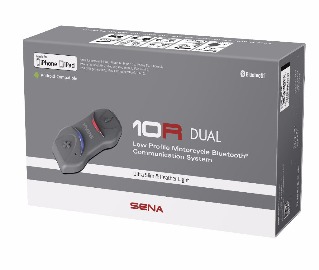 SENA 10R Low Profile Bluetooth Headset with Intercom – Helmet Communicator