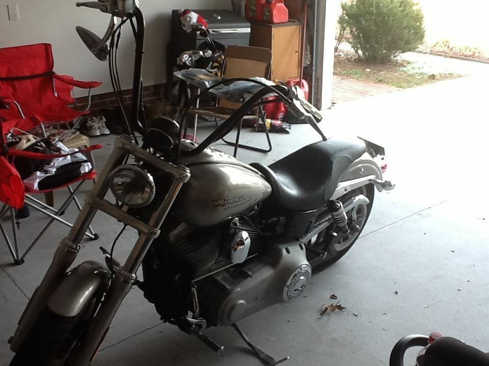 BURLY BRAND Narrow 14" Apehangers Handlebars with 1 Inch Diameter in Black for Harley Davidson & Dyna Models