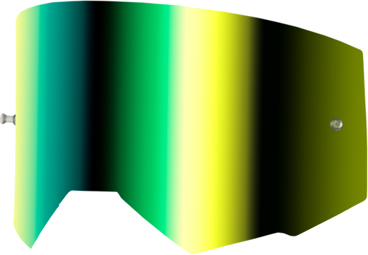 FLY Racing Single Lens with Tear-Off Posts for Offroad Goggles – Iridescent Green Mirror