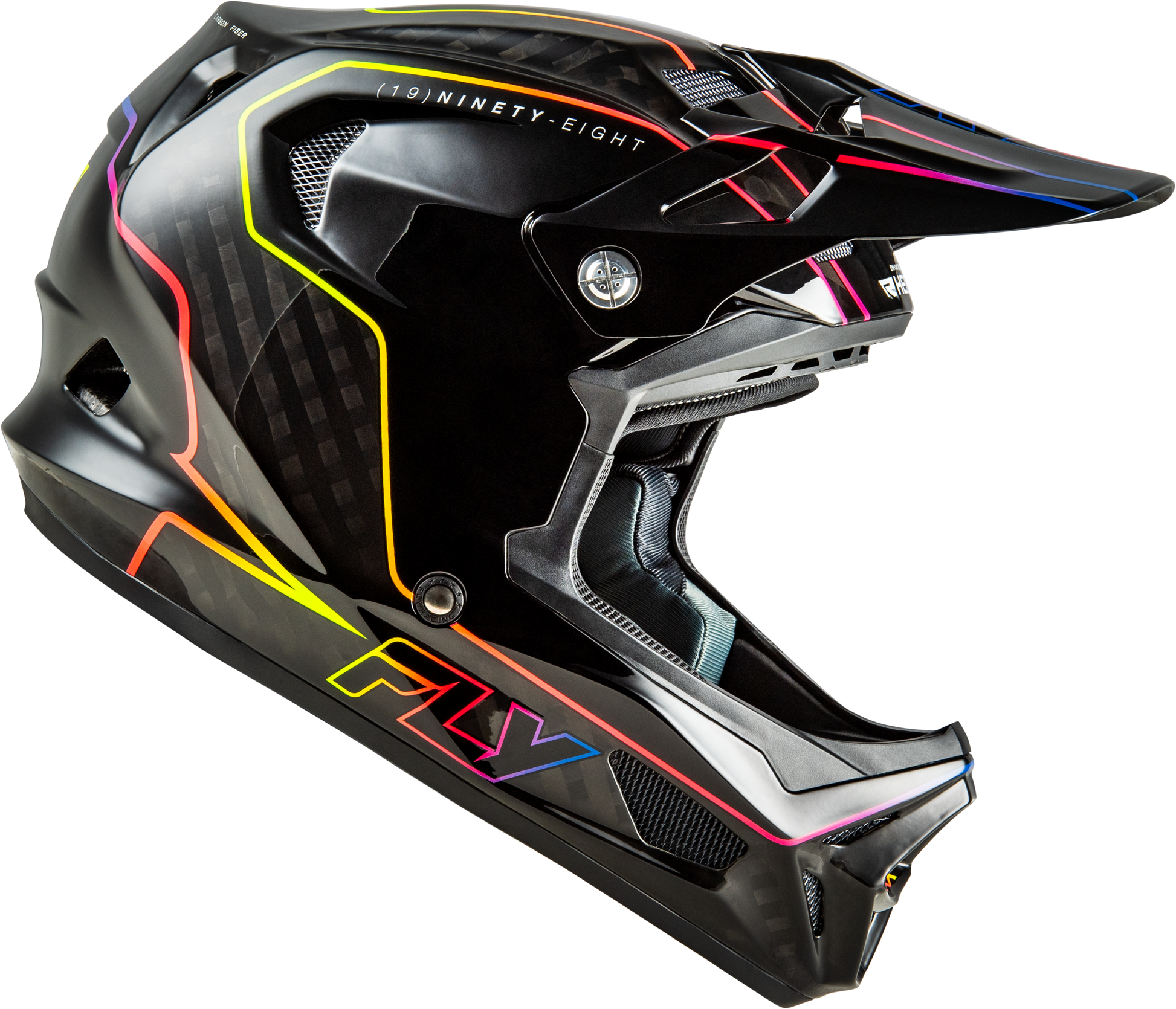 Fly Racing YTH WERX-R Flow Carbon Youth Large Full-Face Helmet - Black Carbon/Black/Multi