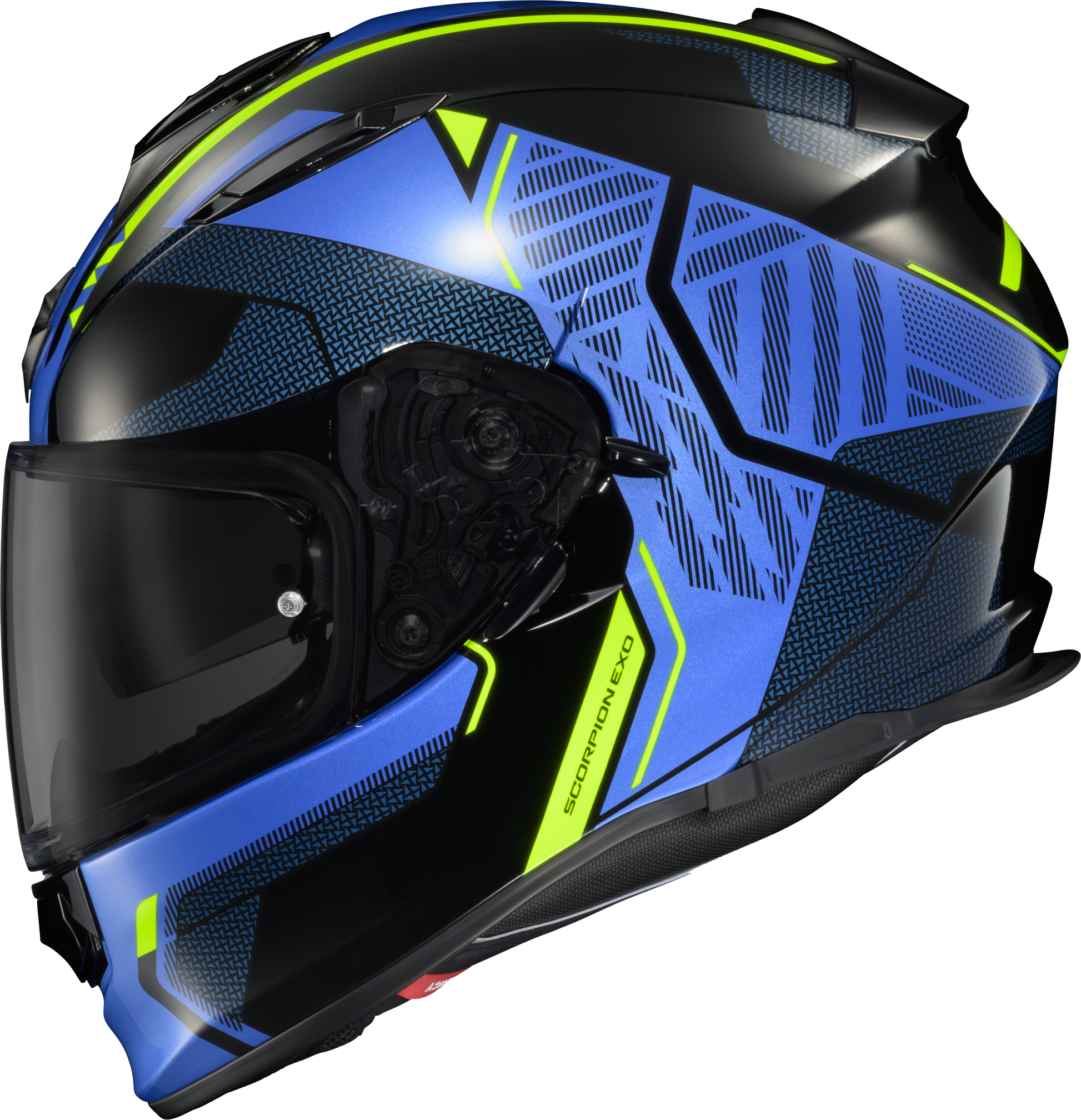 Scorpion EXO Ryzer Full Face Helmet Small Blue/Hi-Vis Yellow with ECE 22.06 and DOT Certification