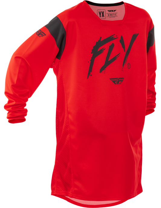 Fly Racing Youth Kinetic Stoke Jersey in Red/Black - Youth X-Large Offroad Performance Shirt