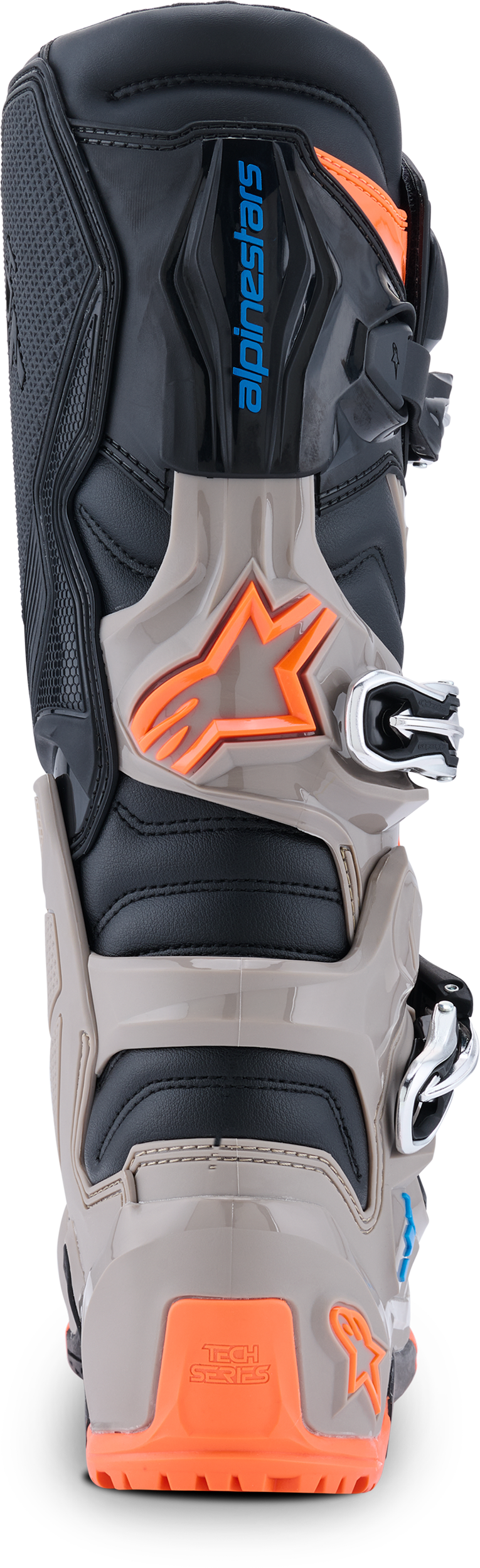 Alpinestars Tech 7 Enduro Offroad Boots US 8 Black, Warm Grey & Orange Fluo