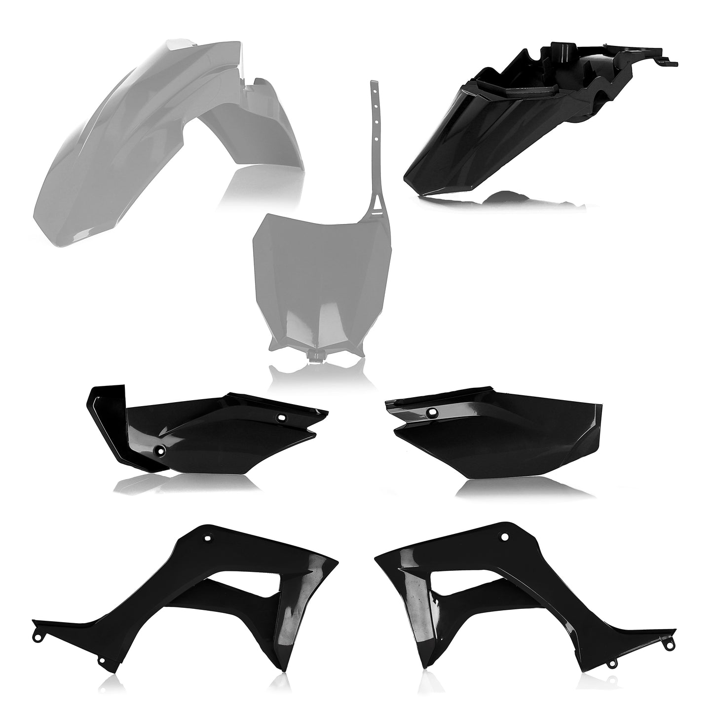 ACERBIS Full Plastic Kit for Honda CRF110F 2019-2025 – Offroad Replacement Body Parts in Grey/Black