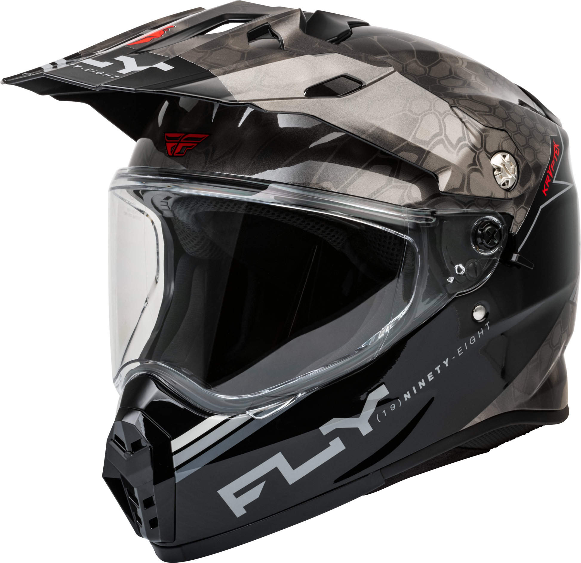 Fly Racing Trekker Kryptek Conceal Full-Face Offroad Helmet 2X-Large – Black, Grey, and White
