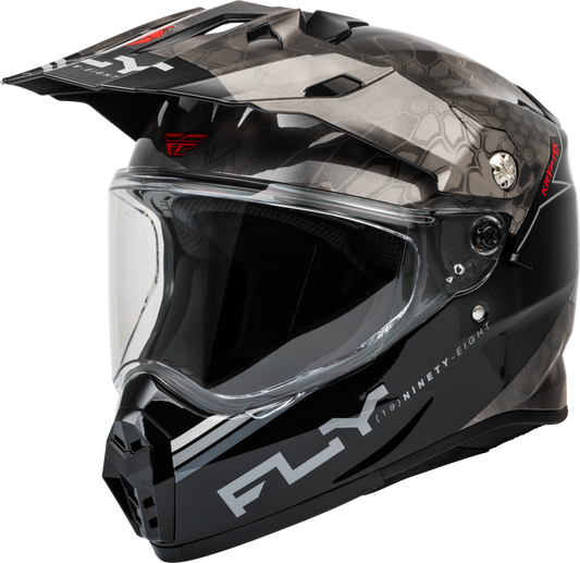 Fly Racing Trekker Kryptek Conceal Full-Face Helmet Large in Black, Grey, and White