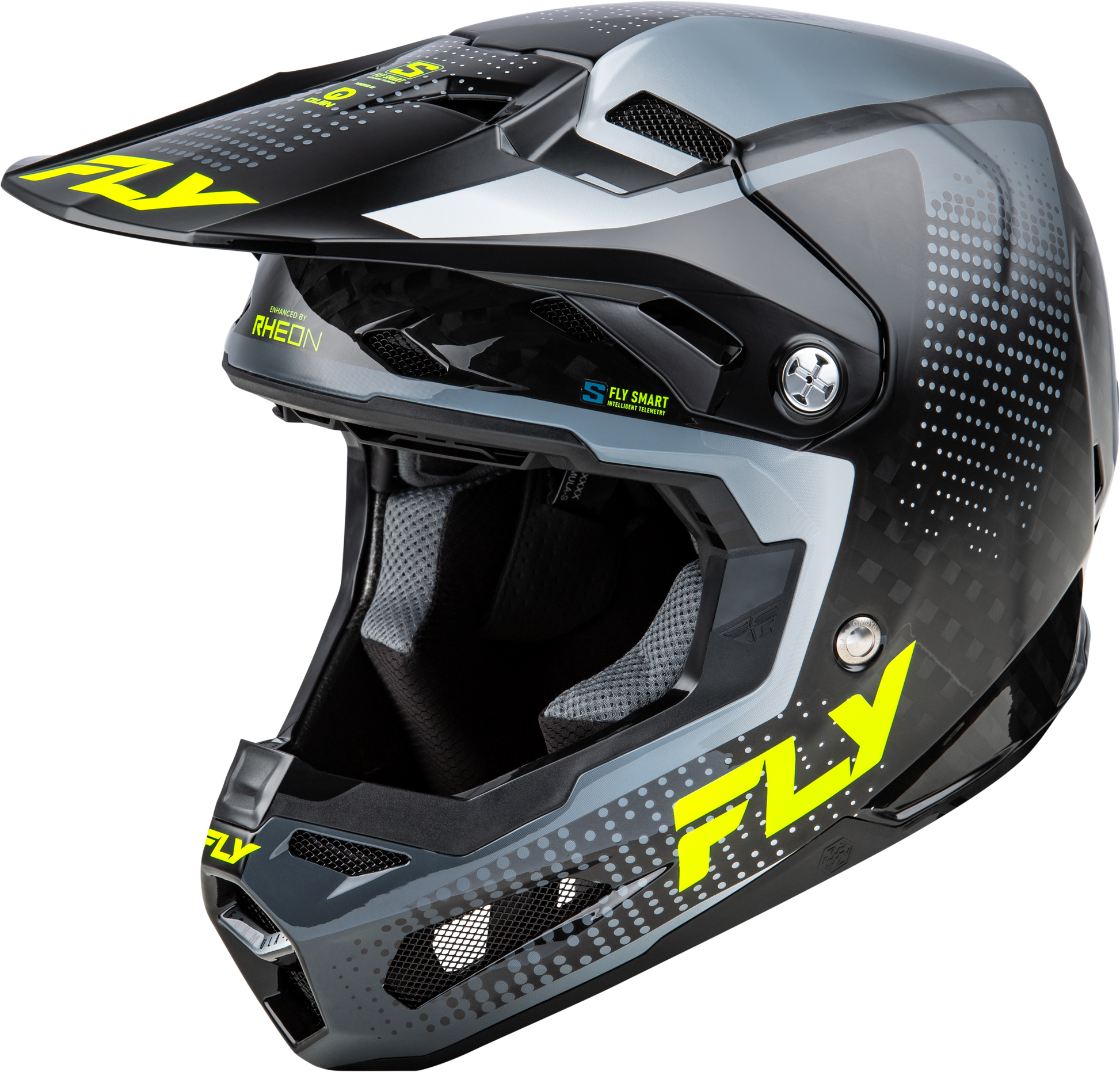 Fly Racing Formula S Carbon Protocol Helmet 2X-Large Black Carbon/Grey/Hi-Vis