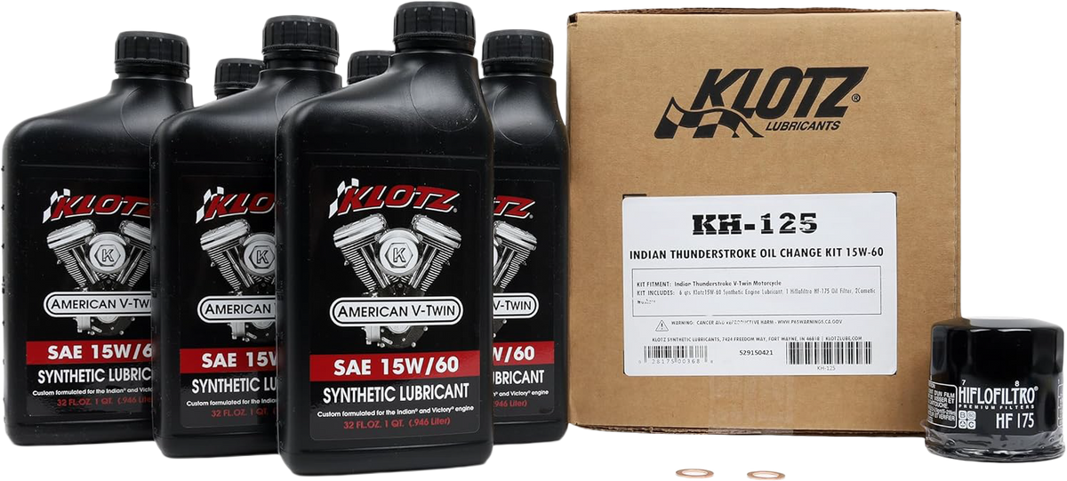 KLOTZ Indian Thunderstroke 6 Quart Synthetic Oil Change Kit