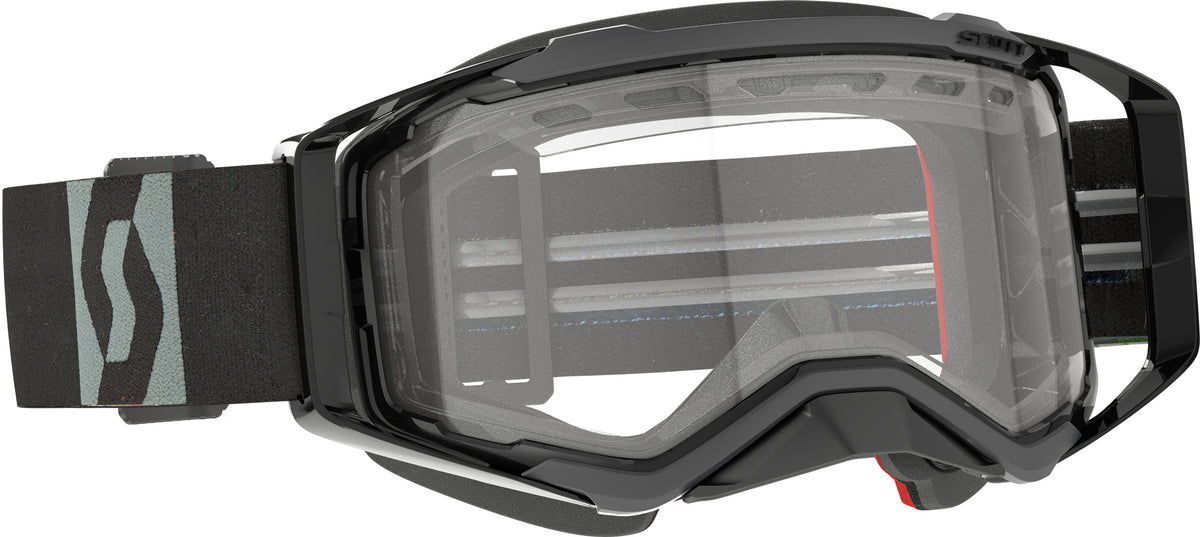 Scott Prospect Snow Goggles Black/Grey with Clear Lens – Enhanced Field of Vision and Impact Resistance